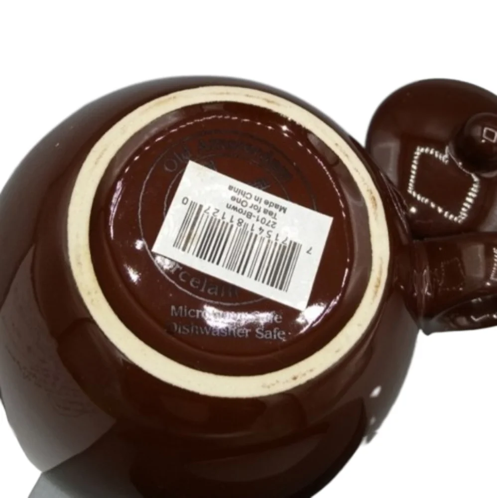 Metropolitan Tea Dark Brown Ceramic Tea for One Stacked Cup Mug and Teapot